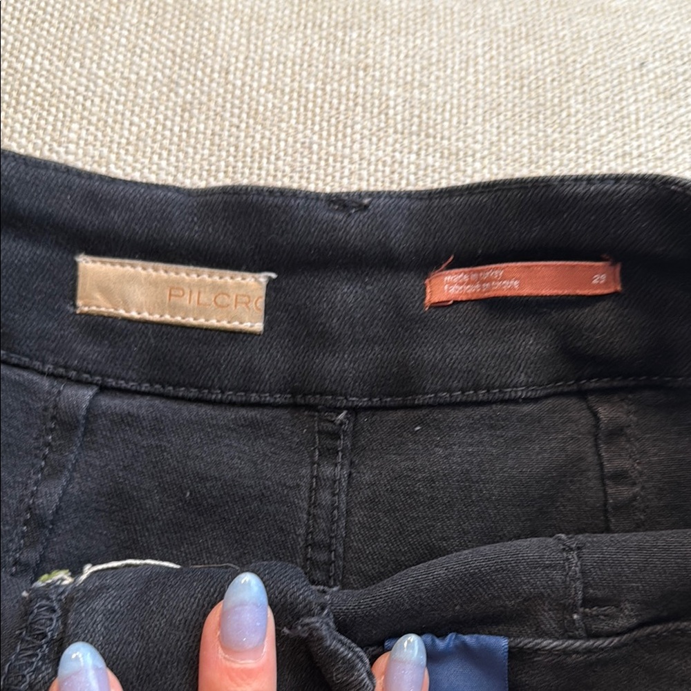 Anthropologie Pilcro Black Colette Wide-Leg Crop Jeans - Picture 3 of 7